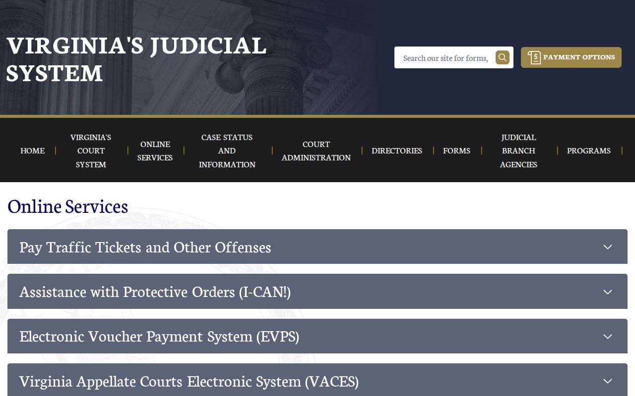 Virginia online services for Augusta County court case searches