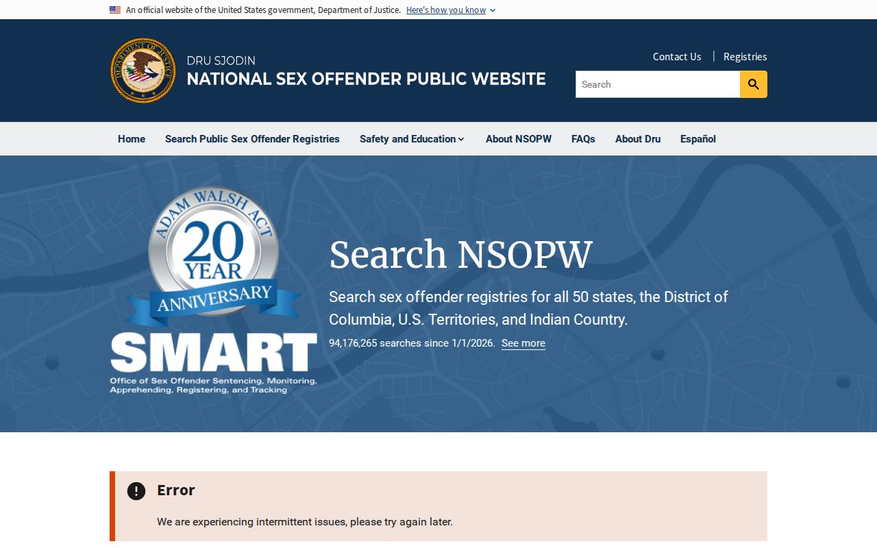 NSOPW search layer for an Augusta County sex offender search